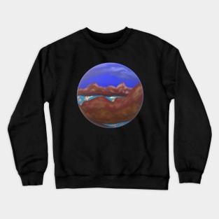 Koi Fish and Mountains (Round) Crewneck Sweatshirt